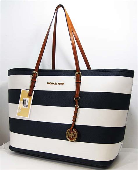 michael kors blue and white striped purse|Michael Kors blue denim purse.